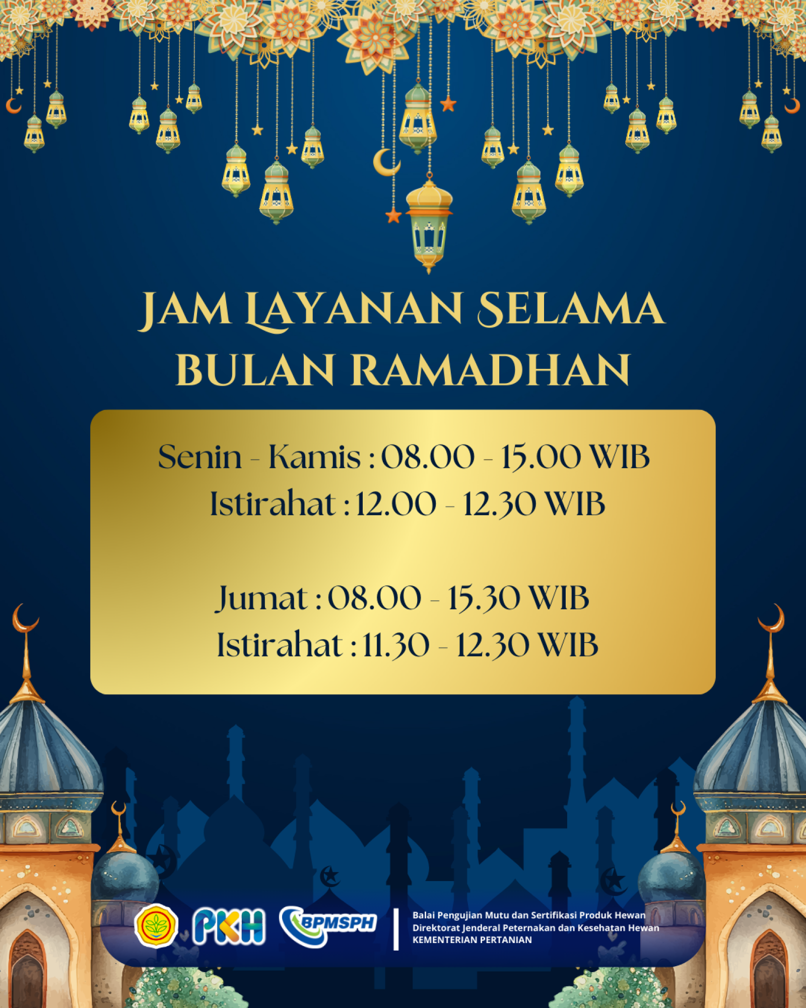 JAM PELAYANAN BPMSPH SELAMA RAMADHAN 1447 H/ 2026 M