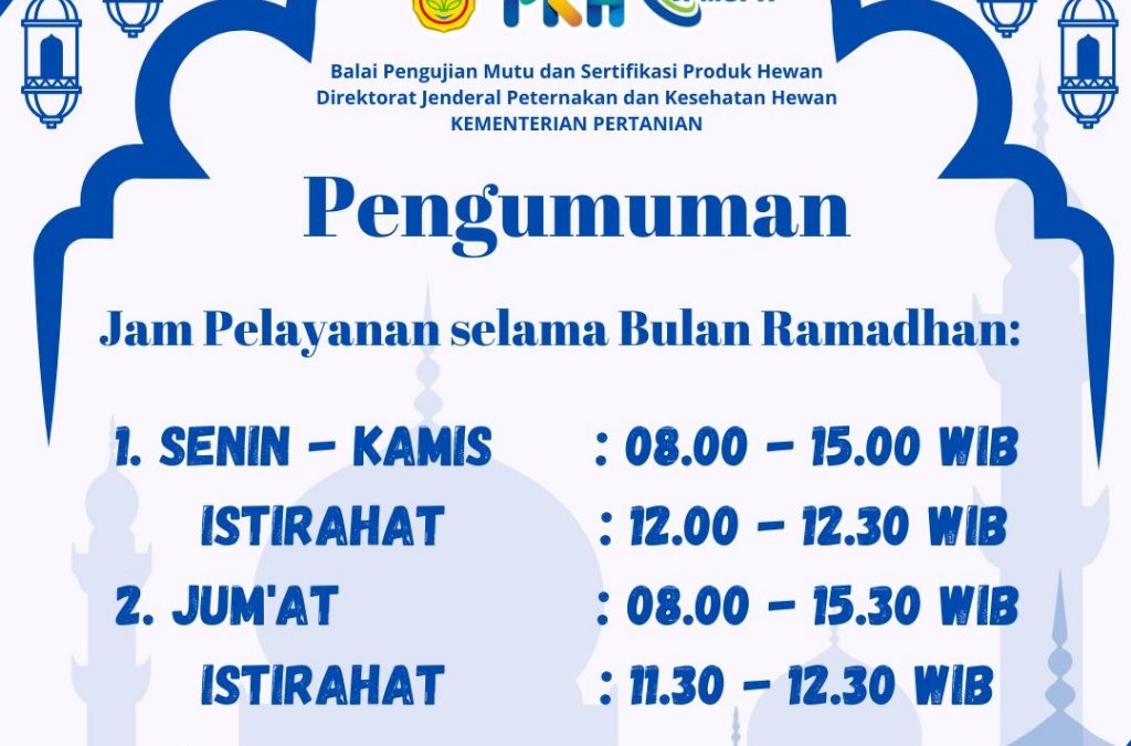 Jam Pelayanan BPMSPH Bulan Ramadhan 1445 H