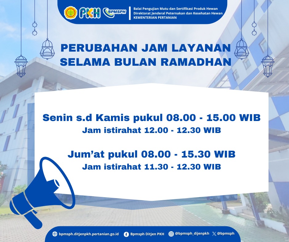 JAM PELAYANAN BPMSPH SELAMA RAMADHAN 1446 H/ 2025 M